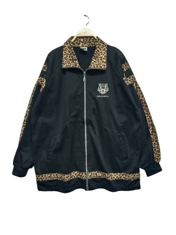 Vtg Dragon Kleine Logo Stickerei Reißverschluss Jacke Leopard Muster von XtraTopStore