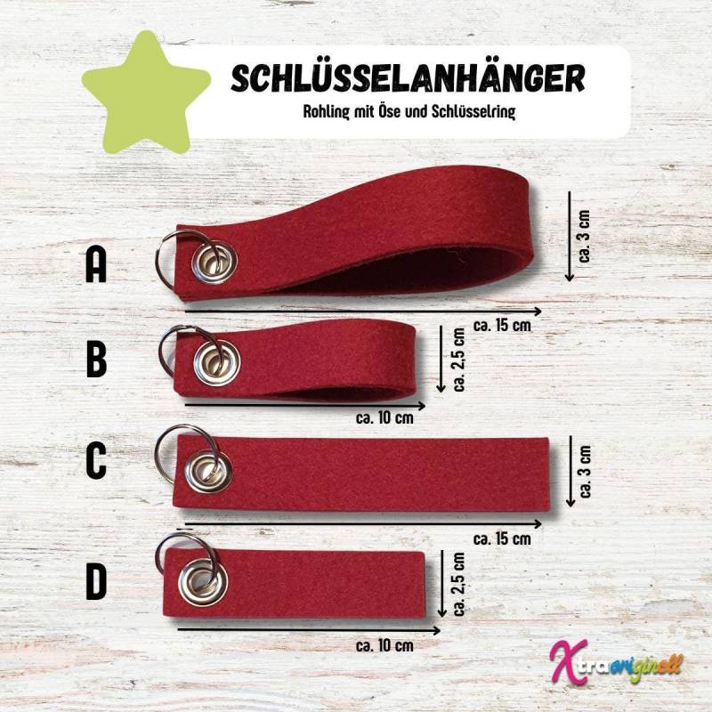 Filzstreifen Wollfilz Schlüsselanhänger Rohling Mit Öse Und Schlüsselring 32 Farben Filzstreifen Wollfilz Schlüsselanhänger Rohling Mit Öse Und Schlüsselring 32 Farben von Xtraoriginell