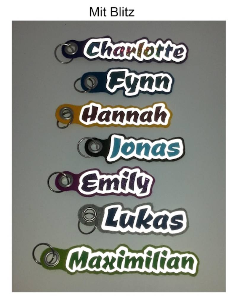 Schlüsselanhänger, Namensanhänger, 100% Wollfilz, Ca. 4 cm Hoch, Konturgenau Geschnitten, Mit Wunschnamen, Reflektierend von Xtraoriginell