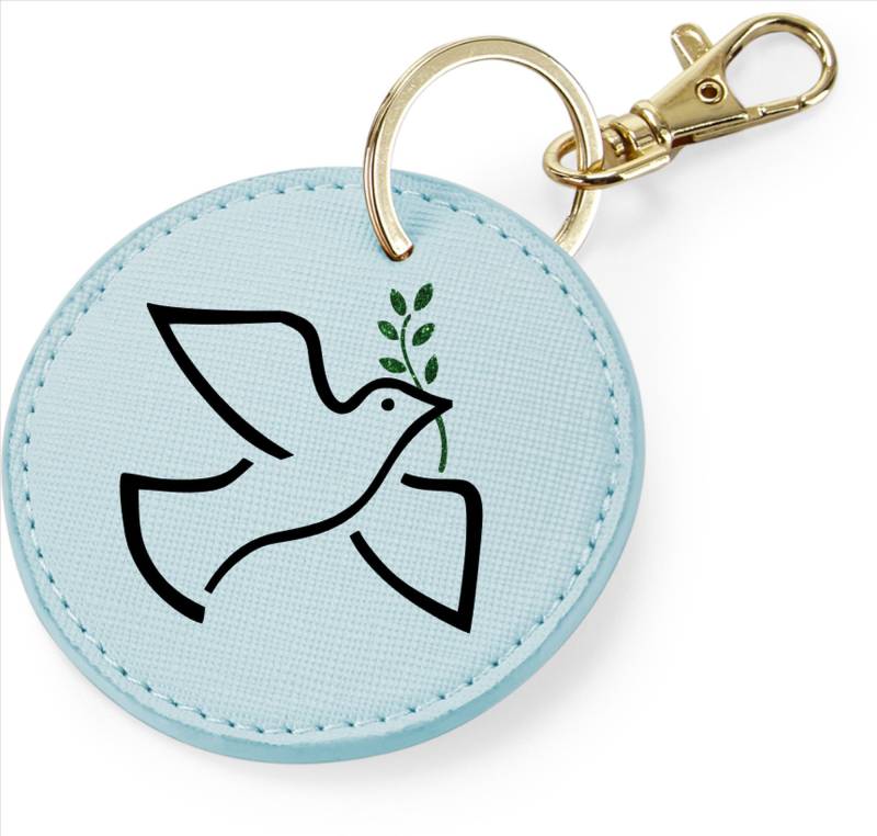 Schlüsselanhänger, Taschenanhänger, Personalisiert Nach Wunsch, Rund, Pu-Leder, Friedenstaube Schlüsselanhänger, Taschenanhänger, Personalisiert Nach Wunsch, Rund, Pu-Leder, Friedenstaube von Xtraoriginell