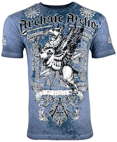 Archaic by Affliction Herren T-Shirt Base Y2K, Blau, L von Xtreme Couture