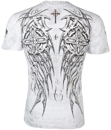 Archaic by Affliction Herren T-Shirt Spike Wings Navy, Weiss/opulenter Garten, Mittel Archaic by Affliction Herren T-Shirt Spike Wings Navy, Weiss/opulenter Garten, Mittel von Xtreme Couture