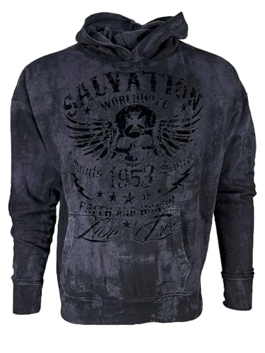 Xtreme Couture Archaic By Affliction Uni Oversized Boxy Pullover Hoodie Black Tide, Schwarz, Large Xtreme Couture Archaic By Affliction Uni Oversized Boxy Pullover Hoodie Black Tide, Schwarz, Large von Xtreme Couture