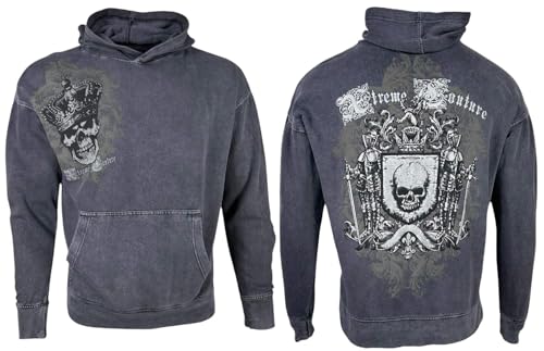 Xtreme Couture By Affliction Uni Oversized Boxy Pullover Hoodie Ordained, GRAU, X-Large Xtreme Couture By Affliction Uni Oversized Boxy Pullover Hoodie Ordained, GRAU, X-Large von Xtreme Couture