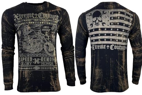 Xtreme Couture by Affliction Herren Langarm T-Shirt Speed Demon, Schwarz, 4X-Groß von Xtreme Couture