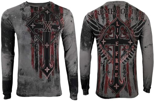 Xtreme Couture by Affliction Herren Langarmshirt Liberty Crusade, Grau, XL Xtreme Couture by Affliction Herren Langarmshirt Liberty Crusade, Grau, XL von Xtreme Couture