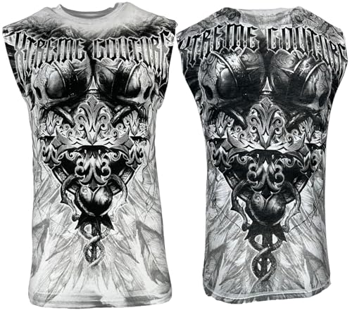 Xtreme Couture by Affliction Herren Muscle T-Shirt Tank Top Genocyber, Weiss/opulenter Garten, L von Xtreme Couture