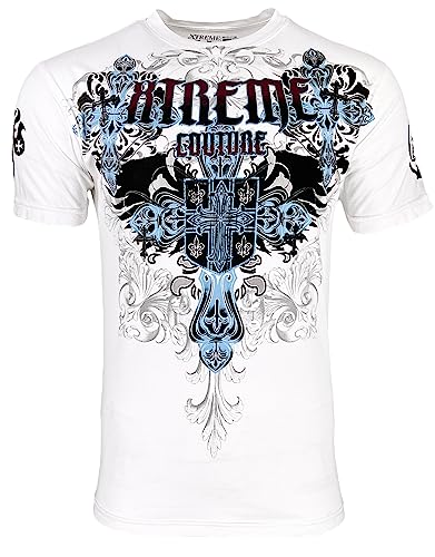 Xtreme Couture by Affliction Herren-T-Shirt, klassisches Wappen, Biker, MMA, Fitnessstudio, S-4X, Weiss/opulenter Garten, XX-Large Xtreme Couture by Affliction Herren-T-Shirt, klassisches Wappen, Biker, MMA, Fitnessstudio, S-4X, Weiss/opulenter Garten, XX-Large von Xtreme Couture