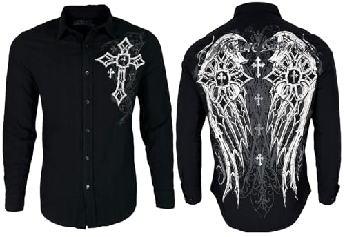 Xtreme Couture von Affliction Herren Button Down-Shirt Dunkelheit, schwarzes, S Xtreme Couture von Affliction Herren Button Down-Shirt Dunkelheit, schwarzes, S von Xtreme Couture