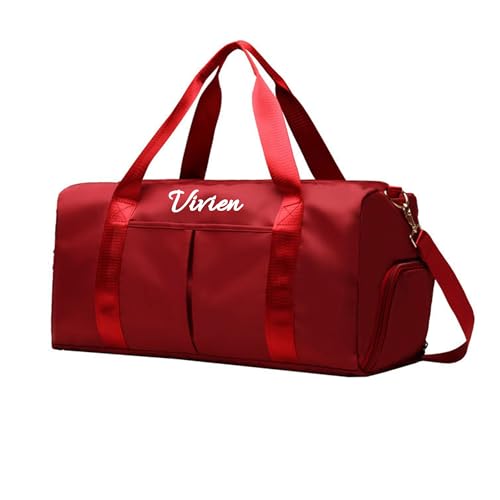 Personalisierte Seesack Tasche mit Nass-Trocken- Tasche Gestickter Name Seesack Tasche Große Reisetaschen wasserdichte Sporttaschen für Frauen Männer von Xtyggoi