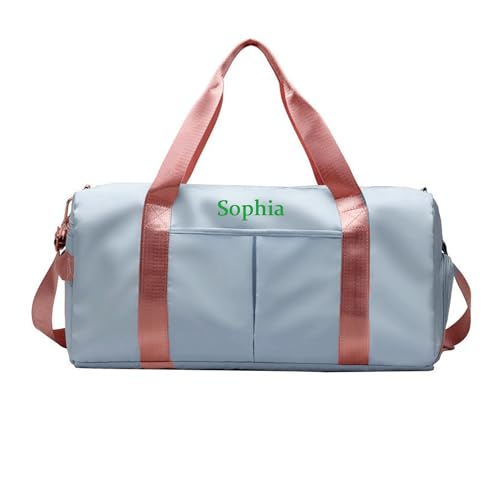 Personalisierte Seesack Tasche mit Nass-Trocken- Tasche Gestickter Name Seesack Tasche Große Reisetaschen wasserdichte Sporttaschen für Frauen Männer von Xtyggoi