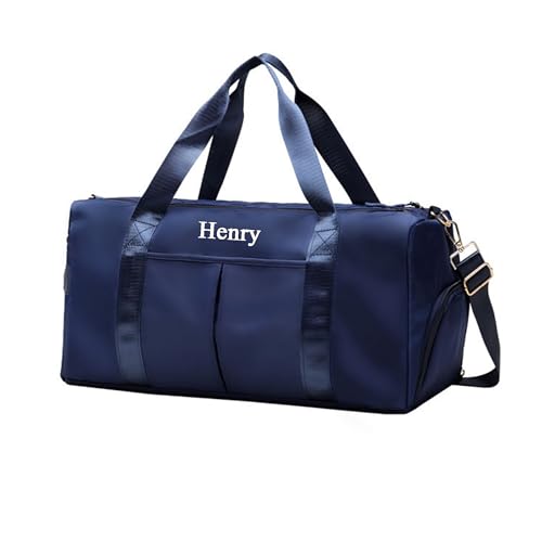 Personalisierte Seesack Tasche mit Nass-Trocken- Tasche Gestickter Name Seesack Tasche Große Reisetaschen wasserdichte Sporttaschen für Frauen Männer von Xtyggoi