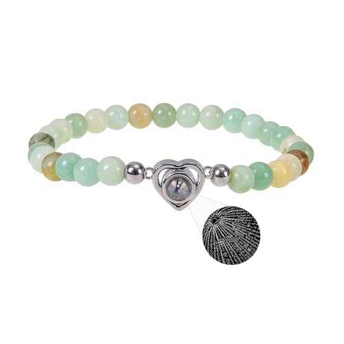 Xtyggoi Benutzerdefinierte Ich liebe deine Projektion Armband für Frauen Männer Türkis Stein Armband Ich liebe dich Herz Anhänger Paare Memorial Jewelry von Xtyggoi