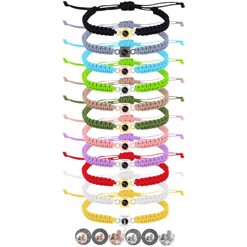 Xtyggoi Individuelles Foto Projektion Armband Personalisierte Herz-Anhänger Armbänder Paare Ich liebe dich geflochtene Armbänder Schmuck für Frauen Männer von Xtyggoi