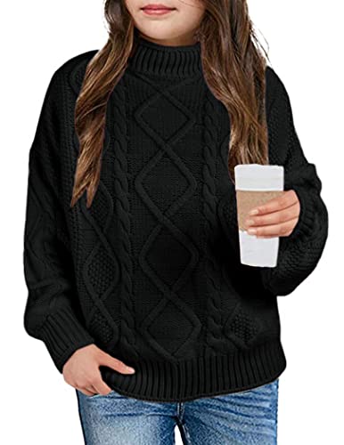 XuBa Pullover Mädchen Langärm Zopfmuster Casual Warm Winter Stehkragen Sweater von XuBa