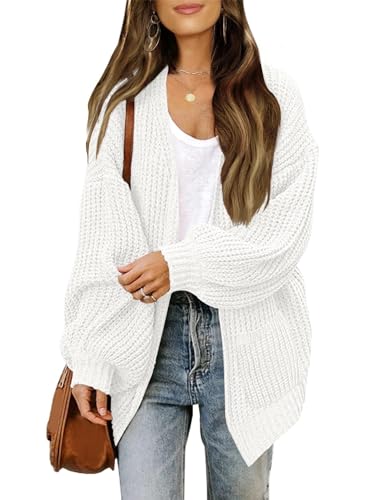 XuBa Strickjacken Für Damen Warme Grobstrick Cardigan Herbst Winter Langarm Elegant Lässige Weich Sweater von XuBa