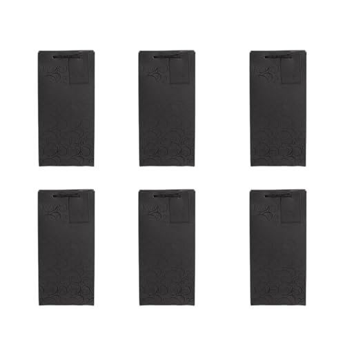 XuQiZZpp 6 Stück Papier-Weintüten, tragbare Box-Verpackungsbeutel, geeignet zum Verschenken an Weinliebhaber und Geschäftsleute, Schwarz , Double branch von XuQiZZpp