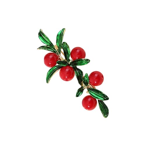 XuQiZZpp Benutzerfreundliche Cranberry-Frucht-Anstecknadel, anspruchsvoller Kirsite-Schmuck, Mode-Accessoire, Anstecknadel für modische Outfits von XuQiZZpp