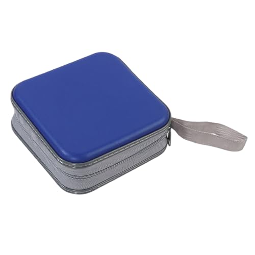 XuQiZZpp CD-Hülle mit 48 Kapazitäten, Hartschalen-Halter, CDs, Organizer, Brieftaschen, schützende Aufbewahrungstasche, Ersatz-Aufbewahrungstasche, blau von XuQiZZpp
