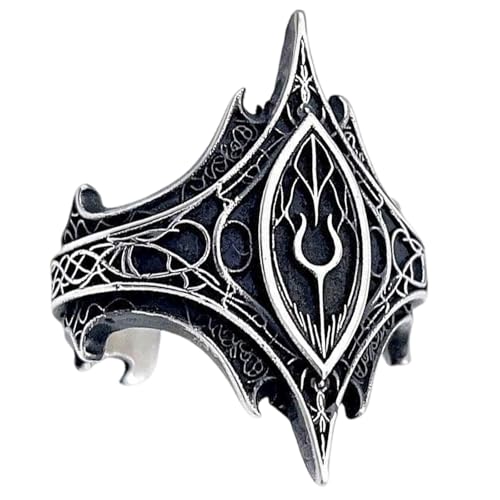 XuQiZZpp Dark Elegances verstellbare Gothic-Ringe, detaillierte Linienschnitzerei, Handwerkskunst, stabile Legierung, für den täglichen Gebrauch von XuQiZZpp