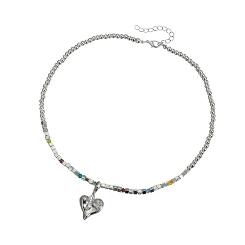 XuQiZZpp Edgy Sweet Girl Modeschmuck mit unregelmäßigem Herz-Anhänger, stabile Legierungsmaterialien, zum Verschenken im Alltag von XuQiZZpp