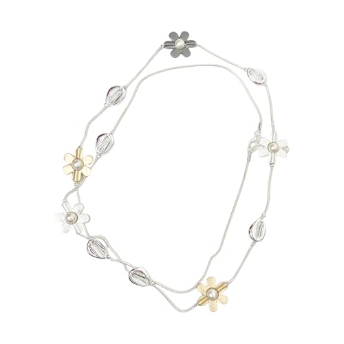 XuQiZZpp Elegante Halskette mit Blumen-Anhänger und verstellbarer Länge, einzigartiger Halsschmuck für jedes Mode-Ensembles von XuQiZZpp