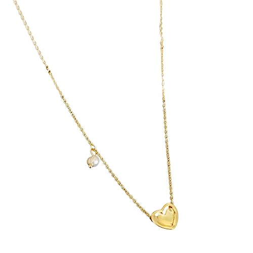 XuQiZZpp Halskette mit Zirkon-Buchstaben und Perlen, Herz-Anhänger, hochwertige Halskette für Damen, elegant, anpassbar, verstellbar von XuQiZZpp