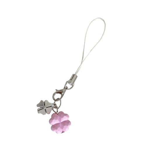 XuQiZZpp Handgefertigter vierblättriges Kleeblatt-Anhänger, Kristall-Schlüsselanhänger, Mehrzweck-Perlen, vierblättriges Kleeblatt, Handykette für Handytaschen-Dekorationen von XuQiZZpp