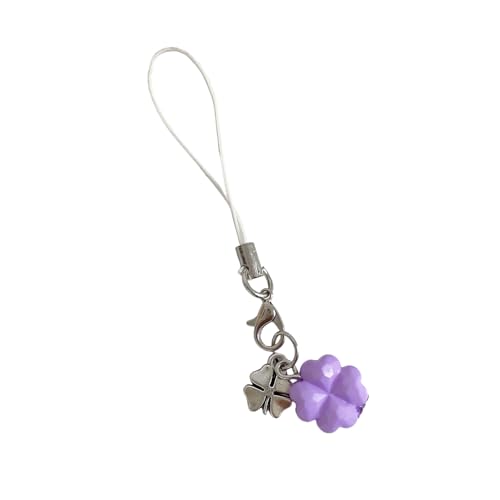 XuQiZZpp Handgefertigter vierblättriges Kleeblatt-Anhänger, Kristall-Schlüsselanhänger, Mehrzweck-Perlen, vierblättriges Kleeblatt, Handykette für Handytaschen-Dekorationen von XuQiZZpp