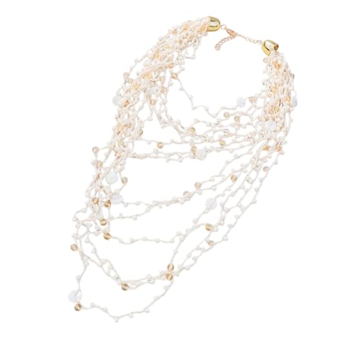 XuQiZZpp Leichter Modeschmuck, handgefertigte Perlen-Halskette, vielseitiges Design, Halskette für legere oder formelle Anlässe von XuQiZZpp