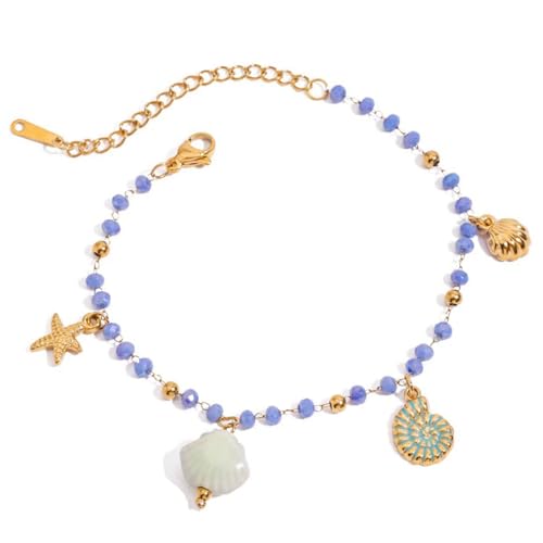 XuQiZZpp Leichtes Armband mit Strandmotiv und Muschelanhänger, für Damen und Herren, lässiges Outfit, Schmuck-Accessoire von XuQiZZpp
