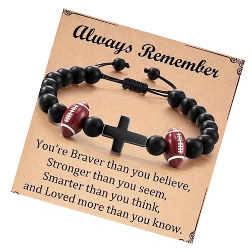 XuQiZZpp Sportlich inspiriertes Holz-Kruzifix-Armband für Herren, natürliche Holzperlen, schwarze gewebte Kordel, symbolisches Kruzifix-Design, Freizeitkleidung von XuQiZZpp