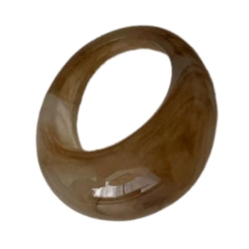 XuQiZZpp Stilvolle Cocktailringe aus Kunstharz, glänzende Oberfläche, leichtes Design, mehrere Farboptionen für den täglichen Schmuck von XuQiZZpp