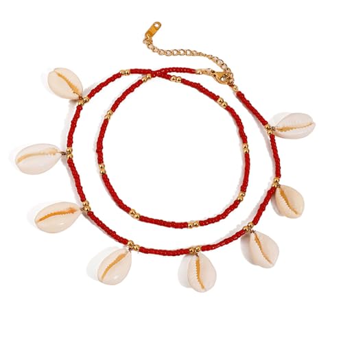 XuQiZZpp Strand-Fußkettchen für den Urlaub, 6 stilvolle Designs, stabile Harzmaterialien, Urlaubsschmuck von XuQiZZpp