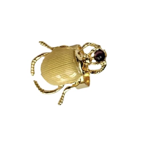 XuQiZZpp Verspielte Macaron-Ringe in Käferform mit Diamant-Detail und offenem verstellbarem Gogha-Band für Schichtung von XuQiZZpp