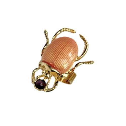 XuQiZZpp Verspielte Macaron-Ringe in Käferform mit Diamant-Detail und offenem verstellbarem Gogha-Band für Schichtung von XuQiZZpp