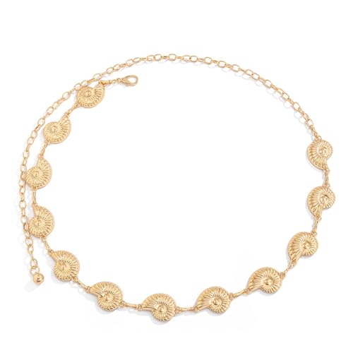 XuQiZZpp Verstellbare Bauchkette mit Muschel und Kunstperlen, Taillengürtel, Küsteninspirierter Körperschmuck für Damen von XuQiZZpp