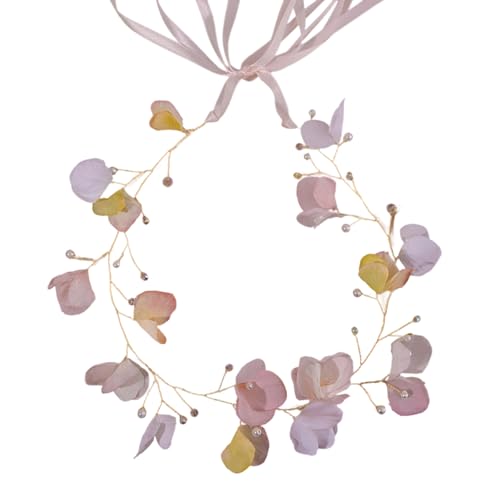 XuQiZZpp Verstellbare Perlen Nieten Haarschmuck Braut Haarband Imitation für Braut Styling und Mode Outfits Imitation Floral Stirnband, Einheitsgröße, Wie beschrieben von XuQiZZpp