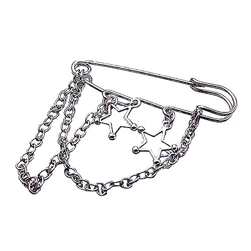 Einfache Anstecknadel Stern Umriss Brosche Mode Brosche mit Fransen Anhänger Schnürsenkel Jeans Mantel Schuhe Zubehör Dekor Statement Stück, Einheitsgröße, Wie beschrieben von Xuancai