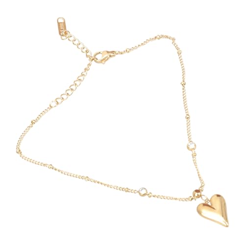 Goldfarbene Herz-Kristall-Fußkettchen, jugendlicher Kristall-Fußkettchen, entworfen, um jeden lässigen oder formellen Look zu verschönern von Xuancai