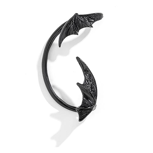 Gothic Fledermausflügel Ohrmanschette Punk Ohrclip Ohrringe Metall Fledermaus Ohrring Kein Piercing Ohrringe Schmuck für Frauen Clips, Silver, Wie beschrieben, Wie beschrieben von Xuancai