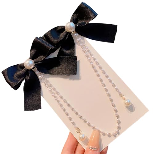 Haarspange mit süßen Perlen und Quasten, Schleife, Haar-Accessoires für kleine Mädchen, weicher Stoff, Fliege, Haarspangen für verschiedene Anlässe Haarspange mit süßen Perlen und Quasten, Schleife, Haar-Accessoires für kleine Mädchen, weicher Stoff, Fliege, Haarspangen für verschiedene Anlässe von Xuancai