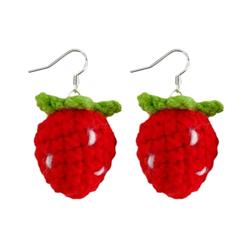 Handgefertigte gestrickte Erdbeer-Ohrringe, handgefertigt, gewebte Ohrringe, einzigartig für modische Frauen und Mädchen Handgefertigte gestrickte Erdbeer-Ohrringe, handgefertigt, gewebte Ohrringe, einzigartig für modische Frauen und Mädchen von Xuancai