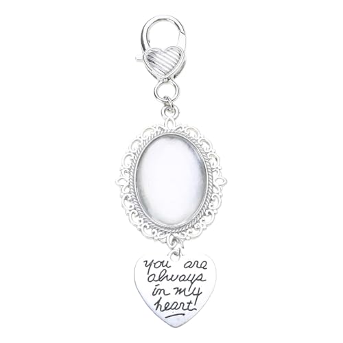 Hochzeitsstrauß, Foto-Charm, ovaler Bilderrahmen mit Anhänger, Brosche für Brautschmuck, stilvolle Foto-Anstecknadel von Xuancai