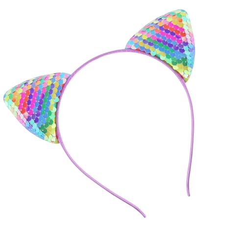 Leichtes Ohr-Accessoire, verziert mit hellblauen Pailletten, Haarschmuck für Rollenspiele und Feiern, lustiges Haar-Accessoire von Xuancai