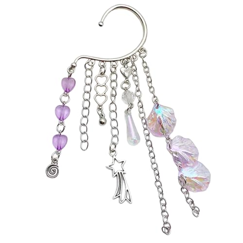 Modische Metall-Ohrmanschette mit Kette, einzigartiger Muschelanhänger, Ohrbaumel, stilvolle Perlenfransen, Ohrmanschette Zubehör Modische Metall-Ohrmanschette mit Kette, einzigartiger Muschelanhänger, Ohrbaumel, stilvolle Perlenfransen, Ohrmanschette Zubehör von Xuancai