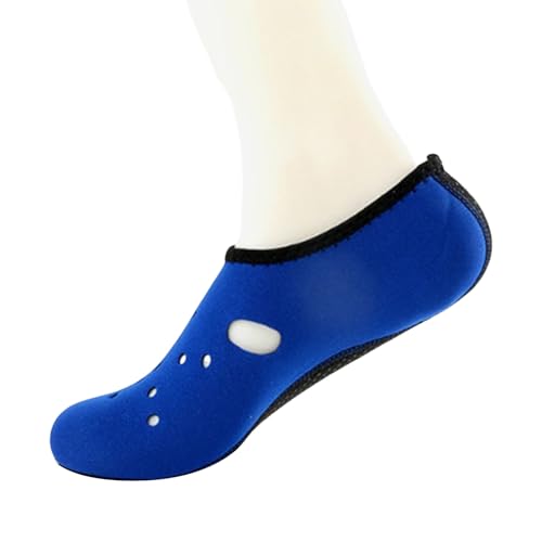 Schnell trocknende atmungsaktive rutschfeste Schwimmsocken für Damen und Herren, Schwimmen, Schnorcheln, Strand, Surfen, Wasserschuhe, mehrfarbig, Thermosocken zum Schnorcheln, blau, 3X-Large von Xuancai