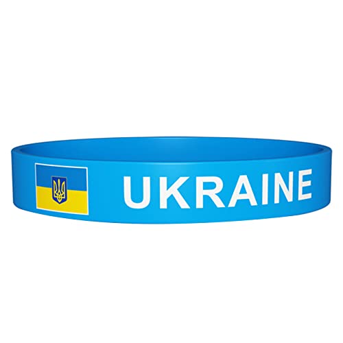 Xuancai Armband mit Ukraine-Nationalflagge, Fußball, Sport, elastisches Silikon-Armband, Armreif, Souvenir, Geschenk, Damen, Herren, Ukraine, Silikon-Armband, Einheitsgröße, Wie beschrieben von Xuancai