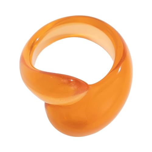 Xuancai Bunte Doppeltröpfchen-Acrylringe, handgefertigtes Accessoire, Statement-Schmuck für Frauen, Partykleidung, Fingerzubehör, angenehm zu tragen, Einheitsgröße, Wie beschrieben, Wie beschrieben von Xuancai