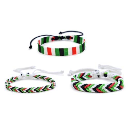 Xuancai Buntes palästinensisches handgefertigtes Armband, verstellbares Armband, ethnisches Handwerk, Souvenir, Unisex, Geschenk, für Herren, Kulturschmuck von Xuancai